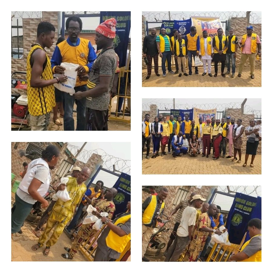 PHOTO-CAP: IKORODU GOLDEN LIONS CLUB FEEDS THE CRAVING AT ITAMAGA AXIS IN IKORODU ®™√ INN Nigeria ©